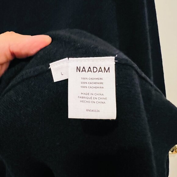 Naadam The Original Cashmere Sweater Navy Men's Size L Crew Neck NWOT's - Picture 13 of 16